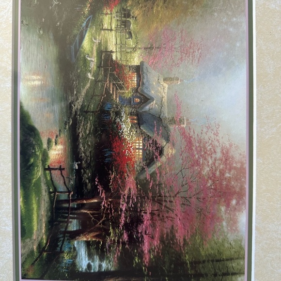 Thomas kinkade 1996 stepping stone cottage “framed art print with COA - Picture 8 of 9